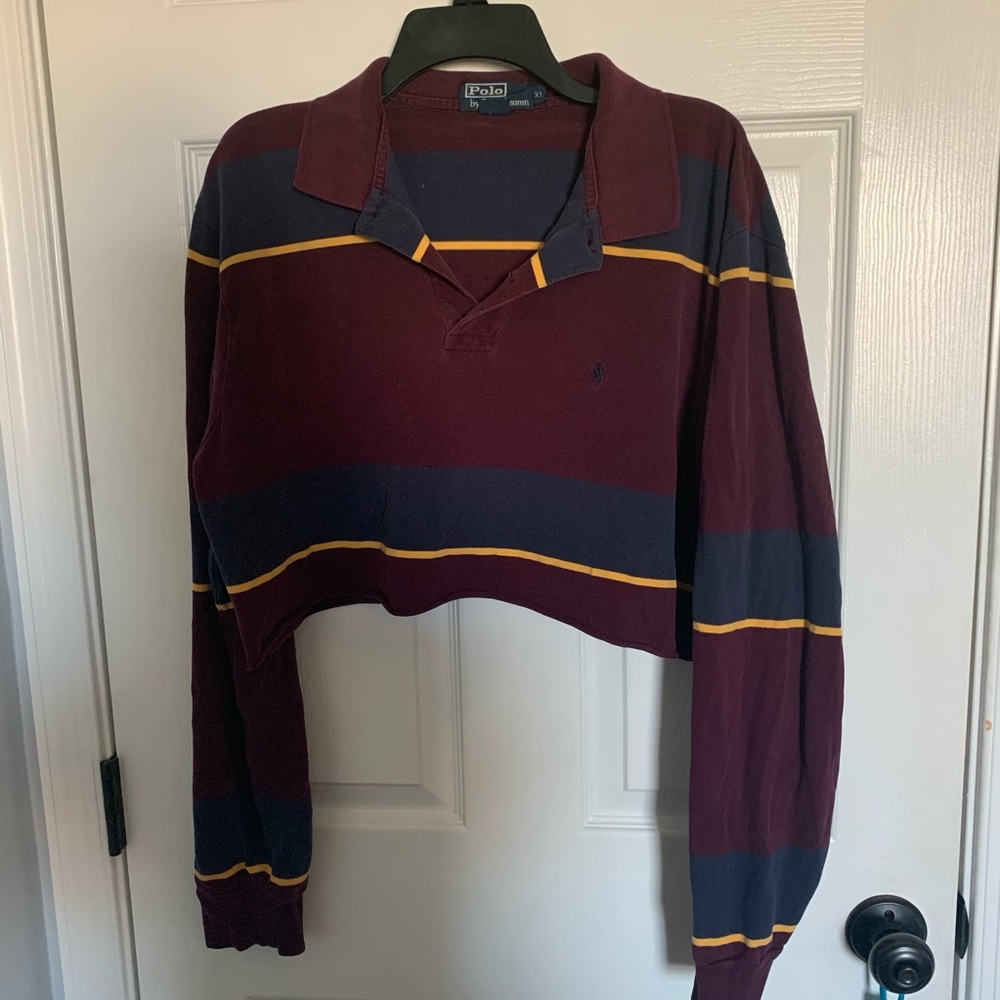 cropped polo long sleeve